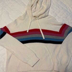 Faherty Cream Sweater with Colorful Stripes women’s small